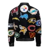 NFL Collage Wool & Leather Black Jackets