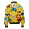 NFL Collage Wool & Leather Yellow Jackets