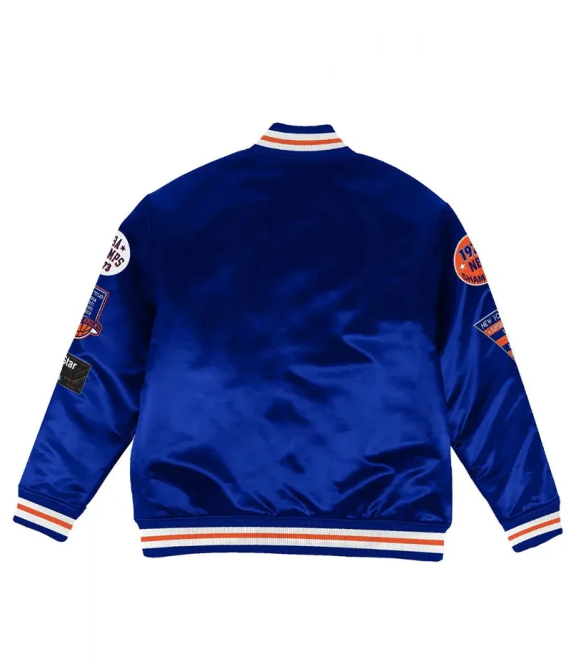 NY Knicks Champ City Bomber Satin Royal Blue Jackets