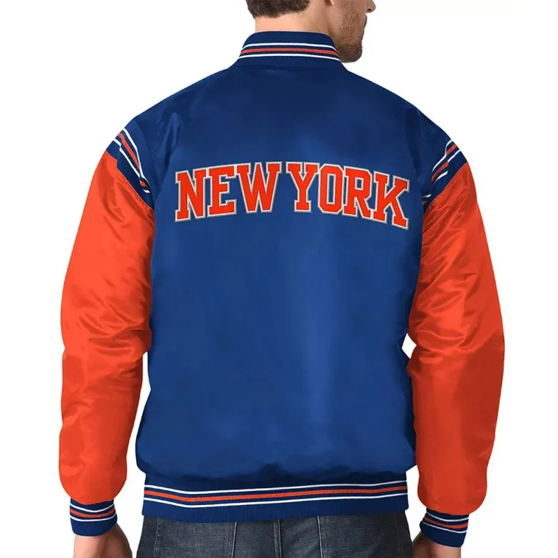 NY Knicks The Enforcer Blue & Orange Satin Jackets