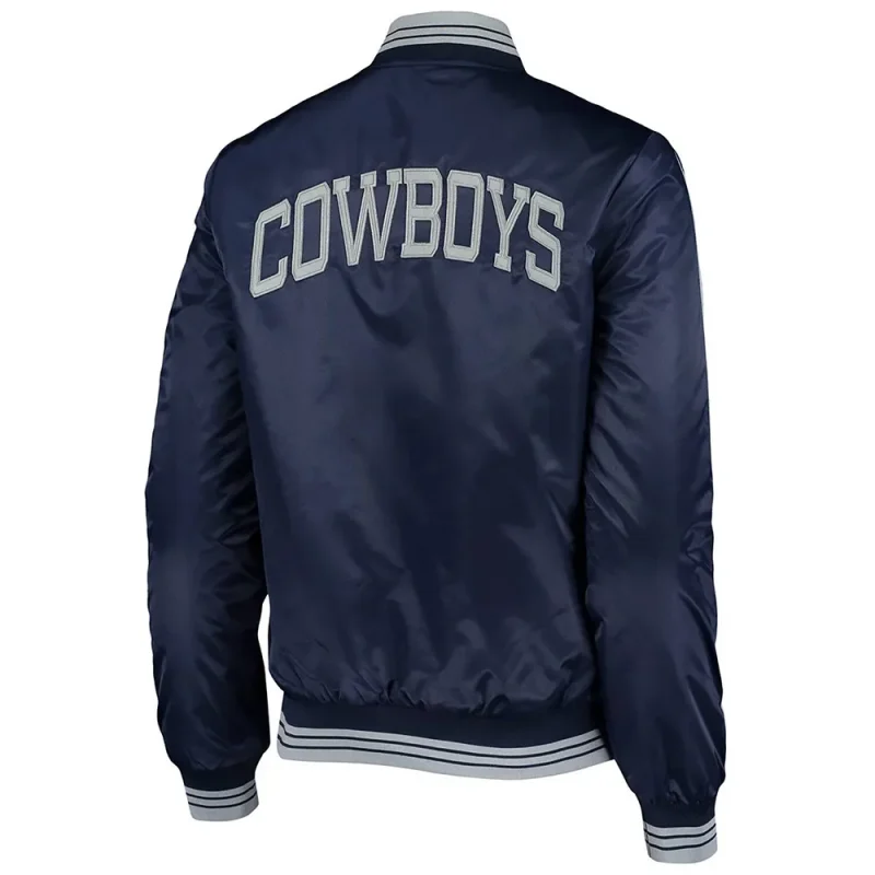 Navy Blue Overtime Dallas Cowboys Satin Jackets