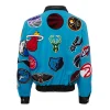 Nba Collage Wool & Leather Baby Blue Jackets