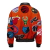 Nba Collage Wool & Leather Orange Jackets