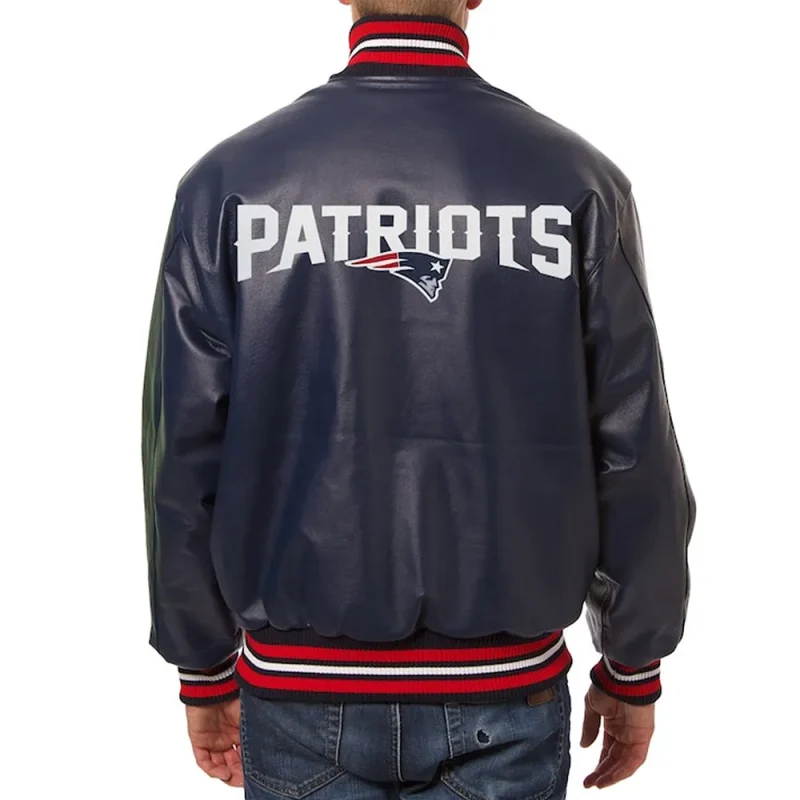 New England Patriots Varsity Navy Leather Jackets