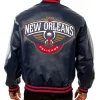 New Orleans Pelicans Navy Blue Leather Jacket