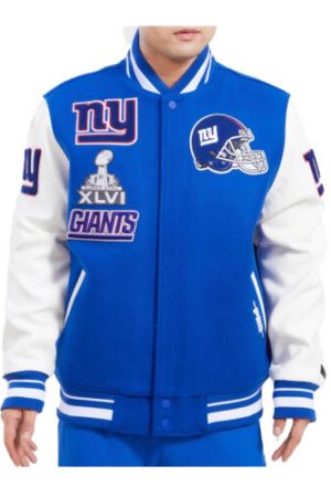 New York Giants Mash Up Logo Varsity Jacket