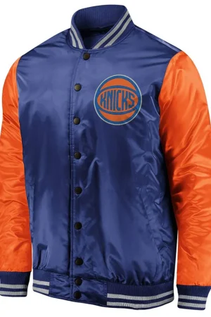 New York Knicks Iconic Tackle Blue & Orange Jacket