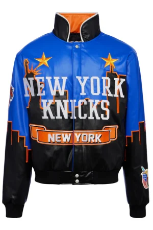 New York Knicks Skyline Vegan Leather Jackets