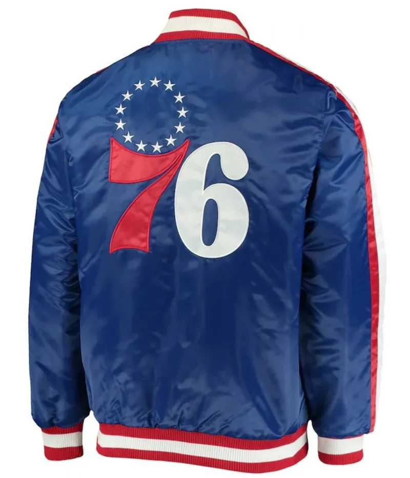 Philadelphia 76ers Varsity Royal Blue Satin Jackets