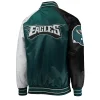 Philadelphia Eagles Green The Reliever Satin Jackets