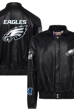 Philadelphia Eagles Jeff Hamilton Black Leather Jackets