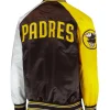 San Diego Padres Raglan Brown and Gold Satin Jackets