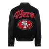 San Francisco 49ers Wool & Leather Black Varsity Jackets