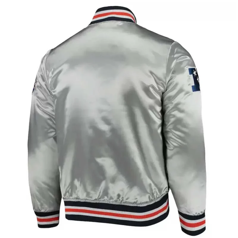 Silver Chicago Bears Satin Jackets