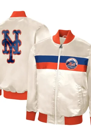 Starter NY Mets White Satin Jacket