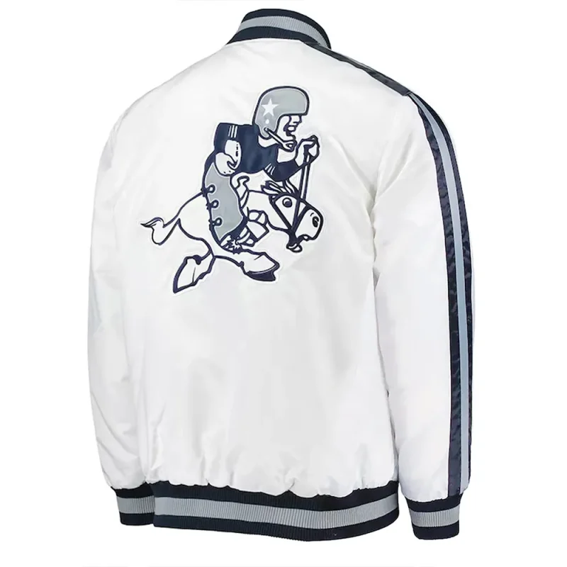Starter White Dallas Cowboys Throwback D-Line Satin Jackets