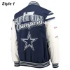 Super Bowl 5x Champions Dallas Cowboys Navy & White Jackets