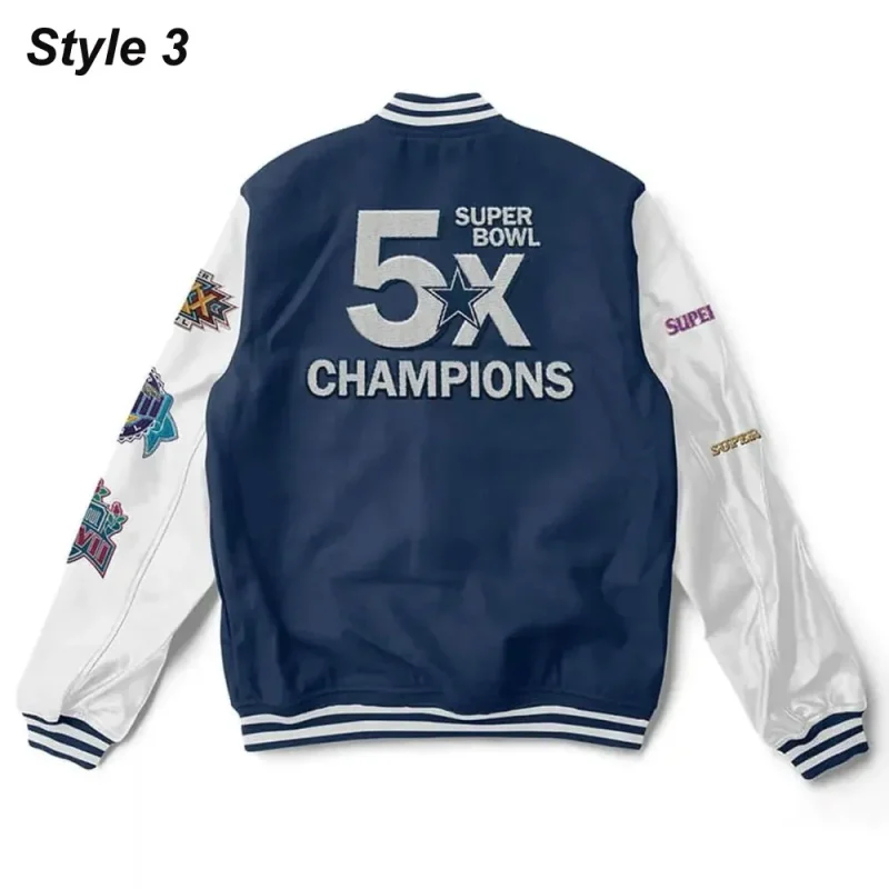 Super Bowl 5x Champions Dallas Navy & White Jacket