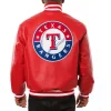 Texas Rangers Letterman Red Leather Jackets