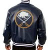 Varsity Buffalo Sabres Navy Blue Leather Jackets
