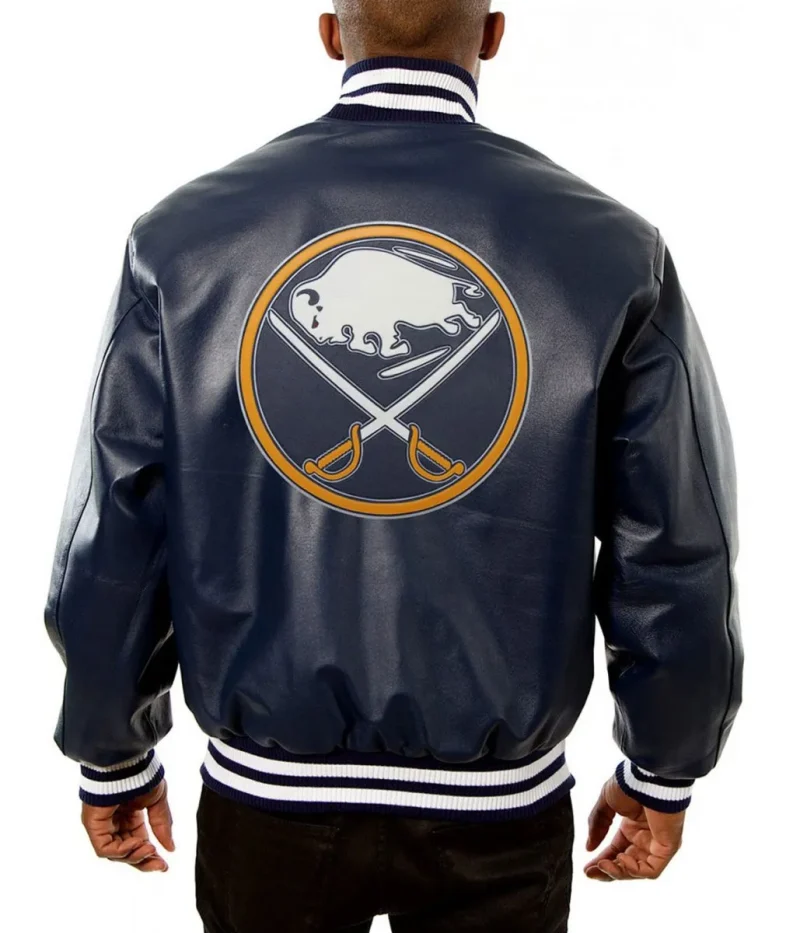 Varsity Buffalo Sabres Navy Blue Leather Jackets