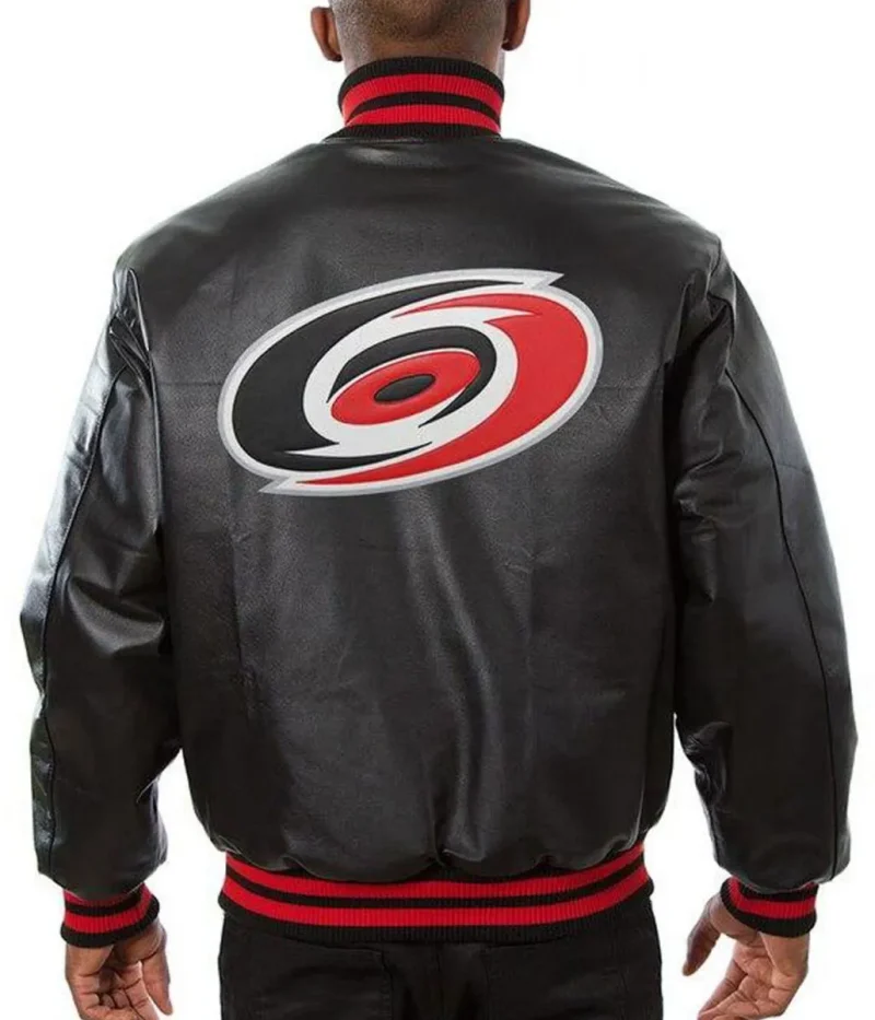 Varsity Carolina Hurricanes Black Leather Jackets