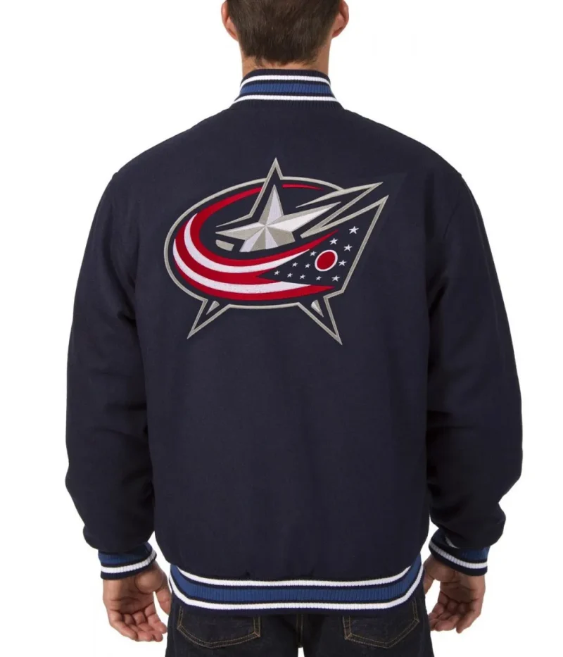 Varsity Columbus Blue Jackets Wool Navy Blue Jackets