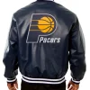 Varsity Indiana Pacers Navy Blue Leather Jackets