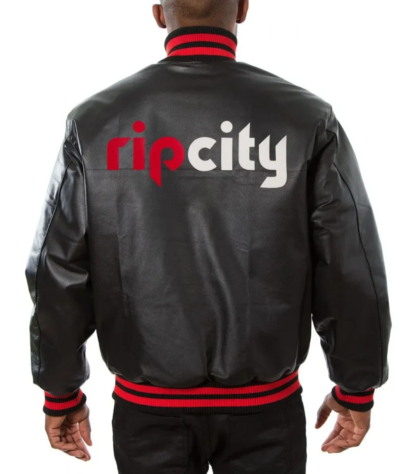Varsity Portland Trail Blazers Black Leather Jackets