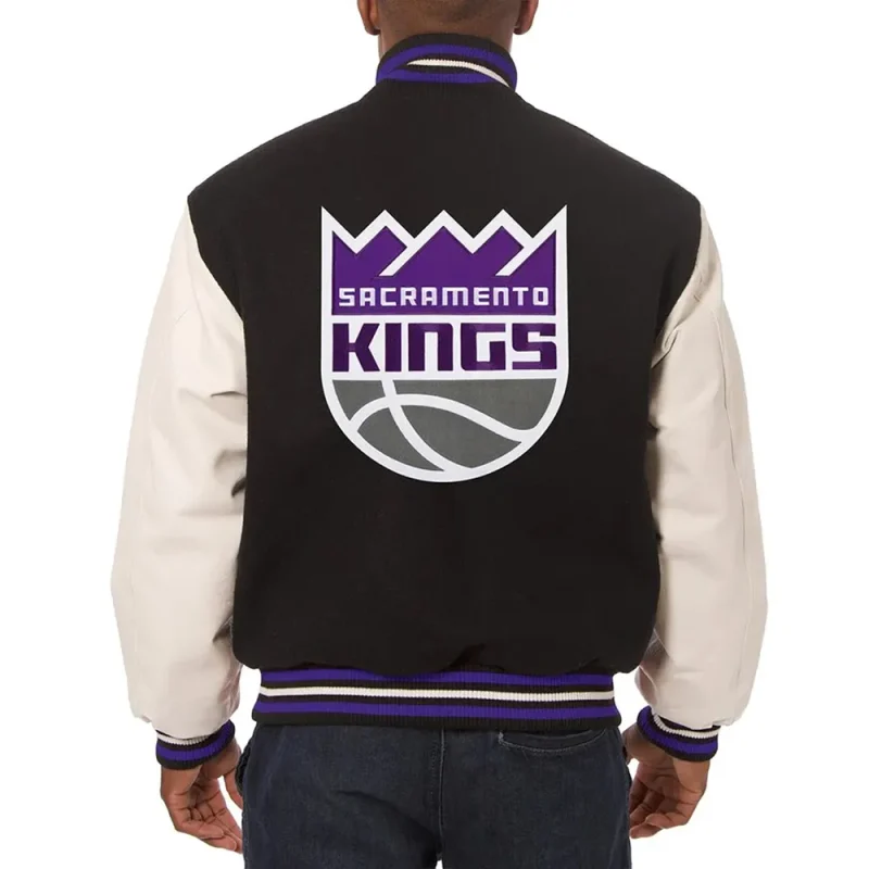 Varsity Sacramento Kings Domestic Black and White Jackets