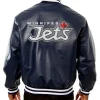 Varsity Winnipeg Jets Navy Blue Leather Jackets