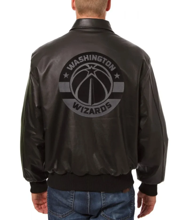 Washington Wizards Black Printed Leather Jackets