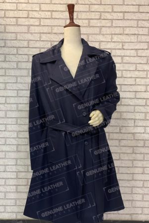 Womens Wool Blend Blue Peacoat