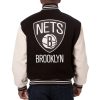 Black and White Brooklyn Nets Varsity Jacket