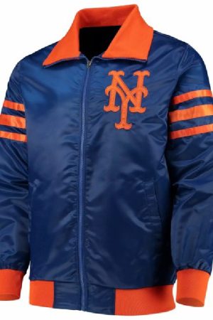 MLB Royal New York Mets The Captain II Satin Jacket