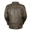 Mens Cafe Racer Distressed Green Leather Jackets