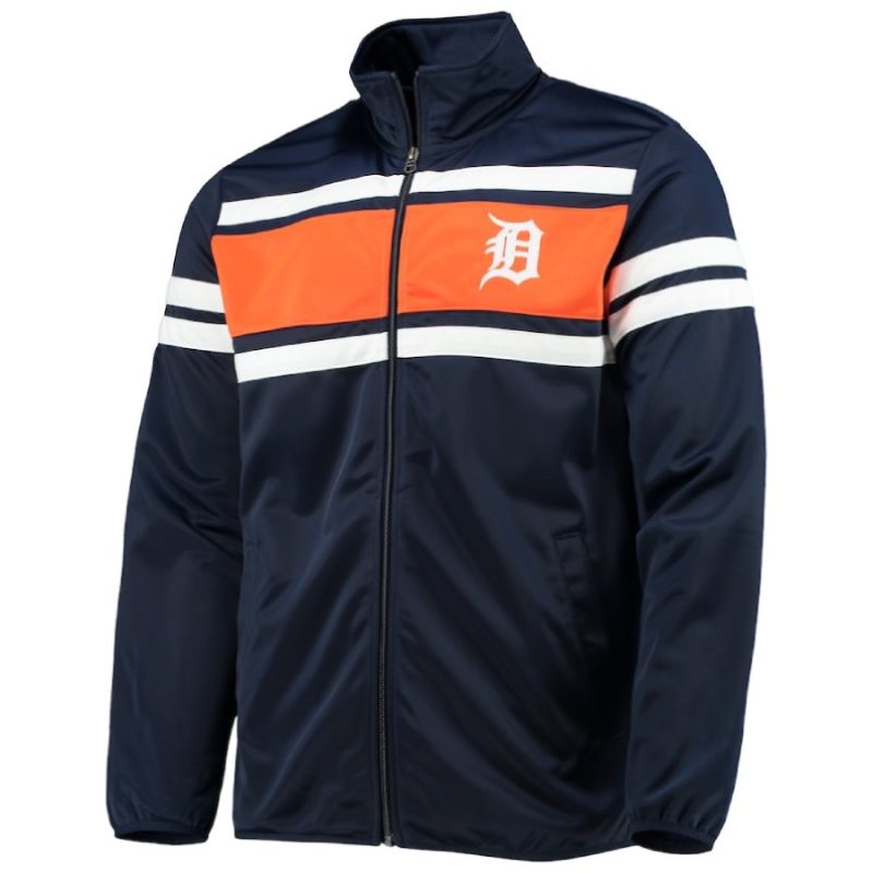 Mens Detroit Tigers Navy Blue & Orange Jackets