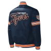 Mens Detroit Tigers Navy Blue Satin Jacket
