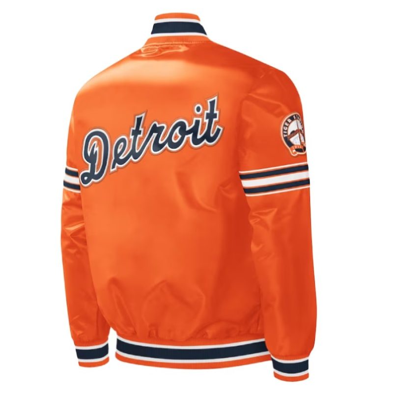 Mens Detroit Tigers Orange Varsity Jacket