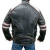 Mens Retro Moto Grey Distressed Leather Jackets