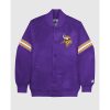 Minnesota Vikings Varsity Satin Full Snap Jacket