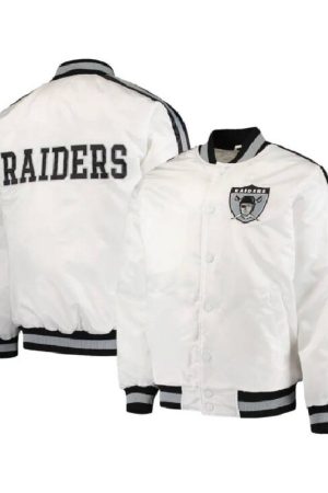 Throwback D-Line Las Vegas Raiders White Jacket