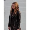 Womens Ghosted 2023 Ana de Armas Black Leather Jacket