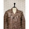 Mens Royson Brown Leather Duster Coat