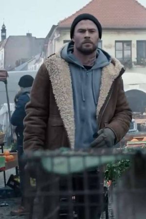 Extraction 2 Chris Hemsworth Brown Suede Leather Jacket