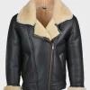 Mens Shearling Black Leather B3 Jacket