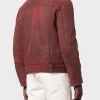 Men’s Shearling Burgundy Leather Jacket