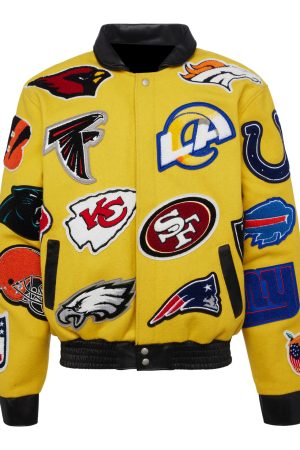 NFL Collage Yellow Jeff Hamilton Wool Jacket