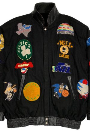 Vintage Jeff Hamilton NBA Team Patches Wool Jacket
