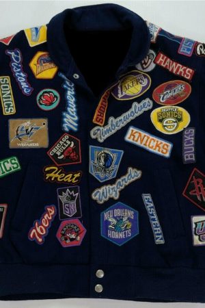 Vintage NBA Teams Patches Jeff Hamilton Wool Jacket